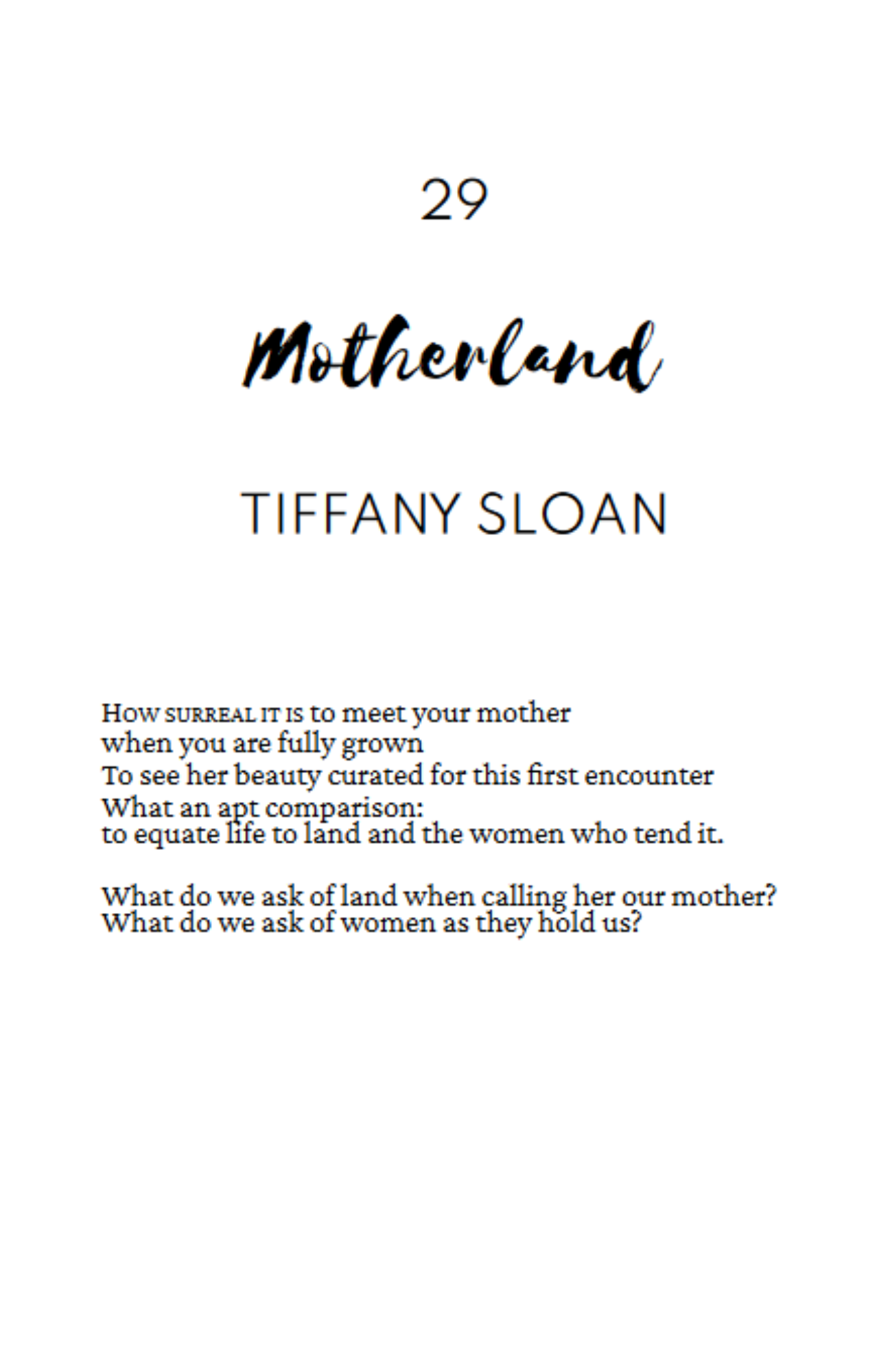 Motherland by Tiffany Sloan