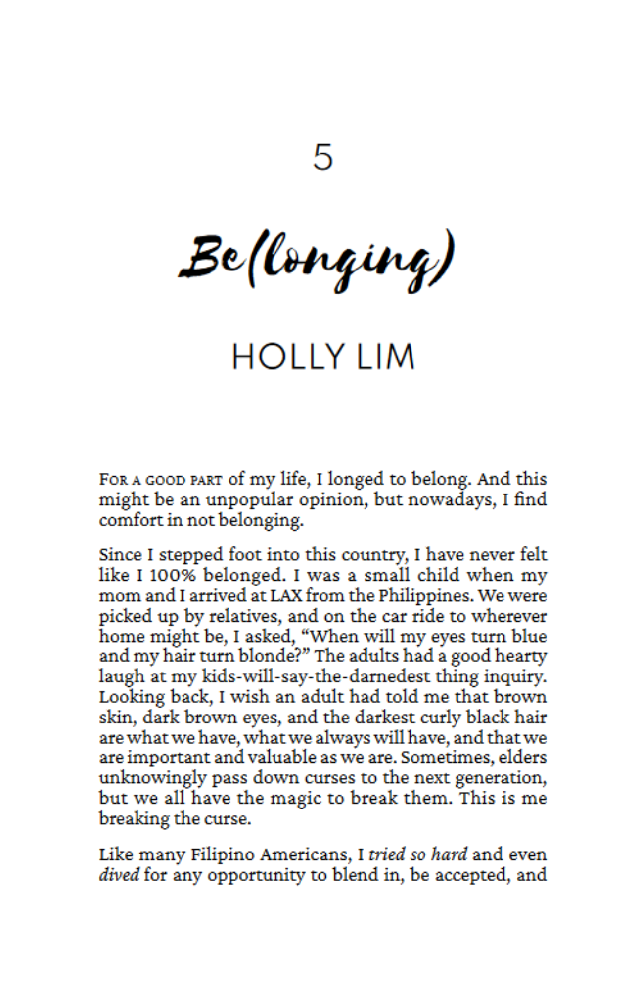Belonging by Holly Lim
